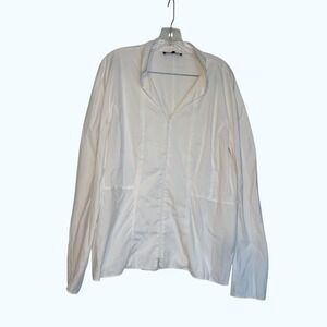 Lafayette 148 White Blouse Women's 16 Career Office Minimal Beach Quite‎ Luxury